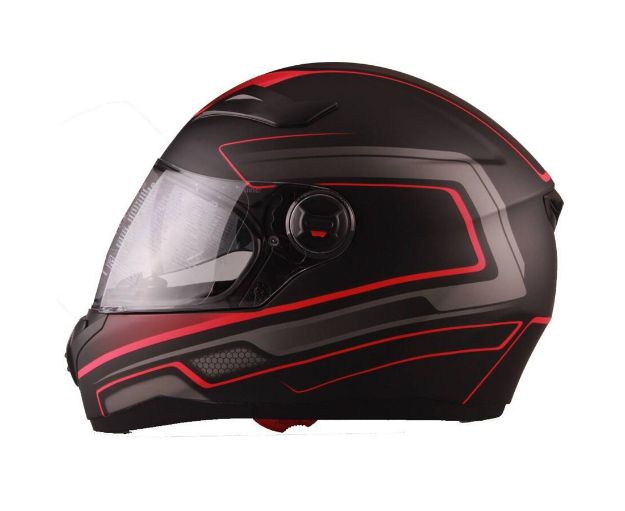 HELMET VITO FALCONE FULL FACE+ SUNVISOR MATT BLACK / RED 02013 1211 Vito Falcone a red side