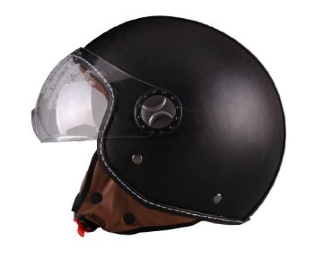 HELMET VITO JET LEATHER ZWART BERLIN 02035 1214 Moto Helmets VITO BERLIN black 2