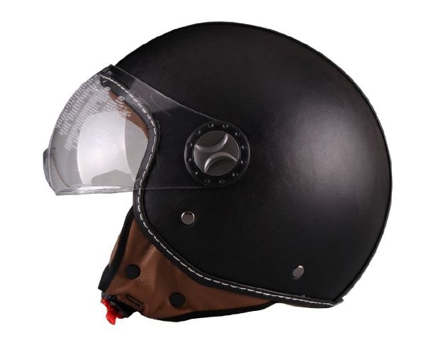 HELMET VITO JET LEATHER ZWART BERLIN 02035 1214 Moto Helmets VITO BERLIN black 2