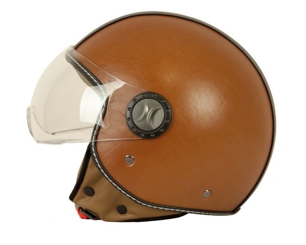 HELMET VITO LEATHER BROWN AMSTERDAM 02054 1054 Moto Helmets VITO Amsterdam a leather 3